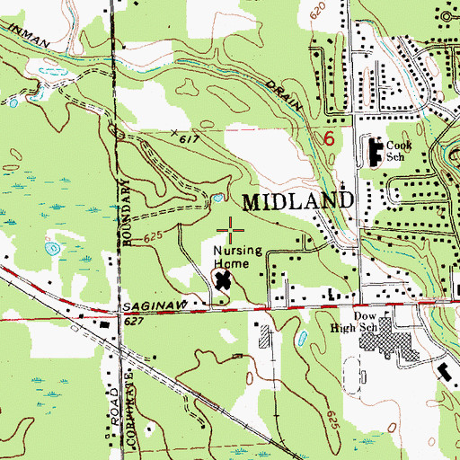 Topographic Map of Huron Park, MI