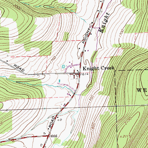 Topographic Map of Knights Creek Cemetery, NY