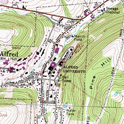 Topographic Map of McMahon Building, NY