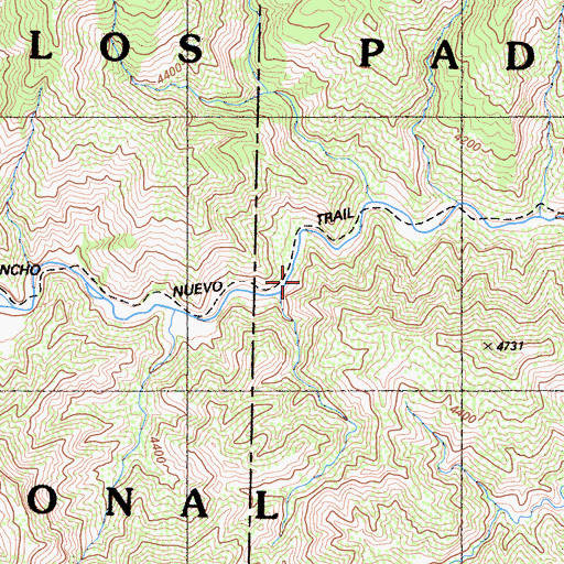 Topographic Map of Rancho Nuevo Trail, CA