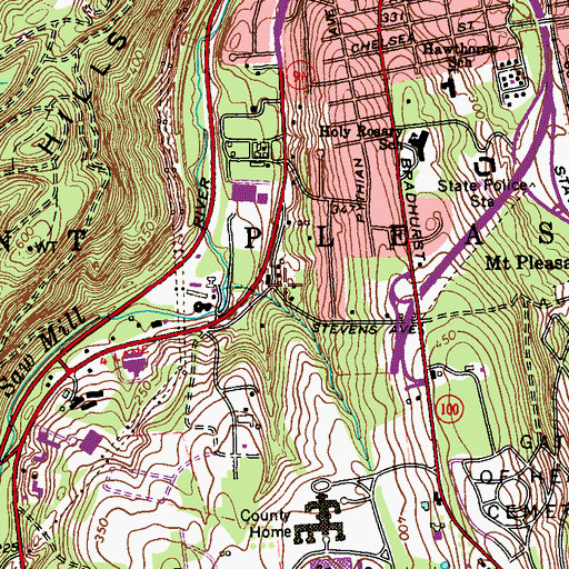 Topographic Map of Angevine Corners, NY