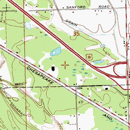 Topographic Map of Old Oak Trails Estates Mobile Home Park, MI