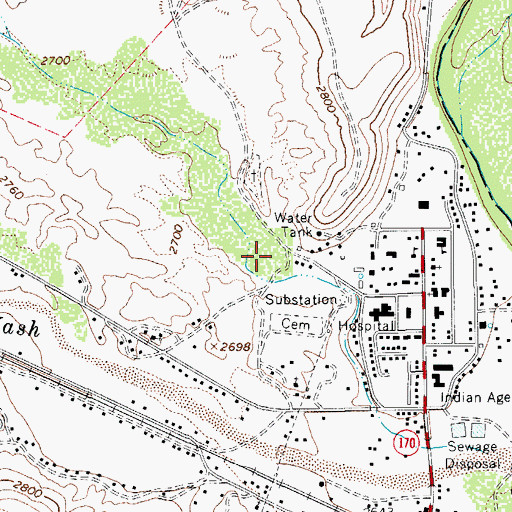 Topographic Map of Gila Community College San Carlos Campus, AZ