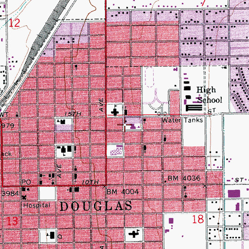 Topographic Map of Loretto Catholic School, AZ