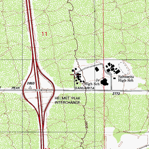 Topographic Map of Sahuarita Primary School, AZ