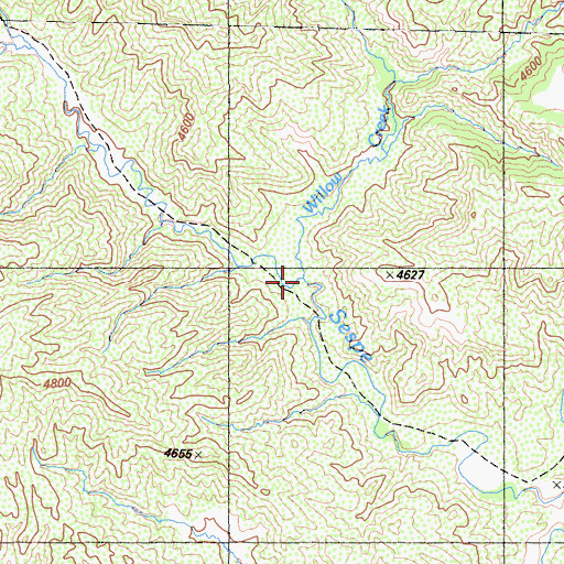 Topographic Map of Willow Creek, CA