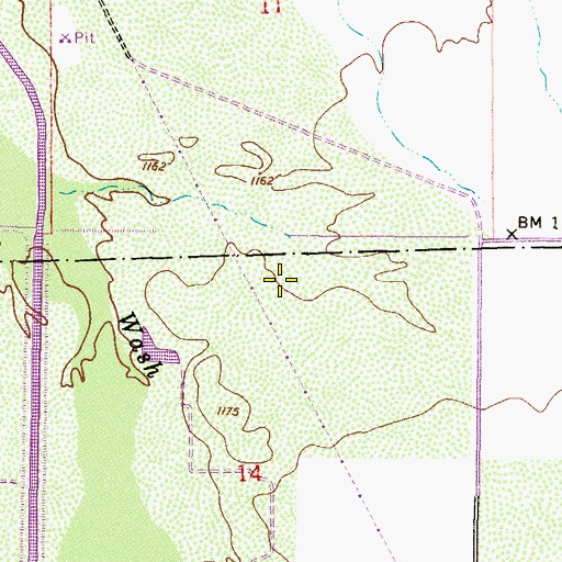 Topographic Map of Pima Butte Elementary School, AZ