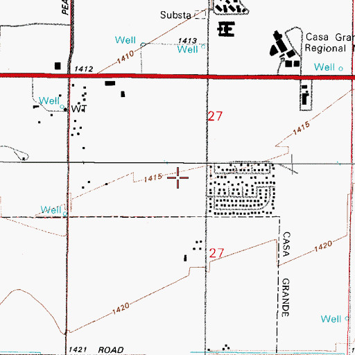 Topographic Map of Mesquite Elementary School, AZ