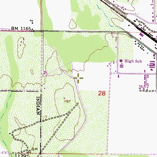 Topographic Map of Maricopa Wells Middle School, AZ