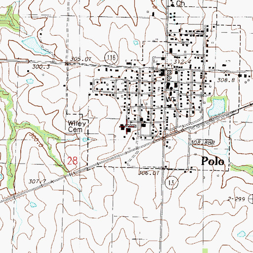 Topographic Map of Polo Elementary School, MO