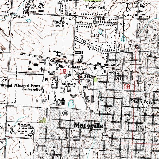 Topographic Map of Horace Mann Laboratory School, MO