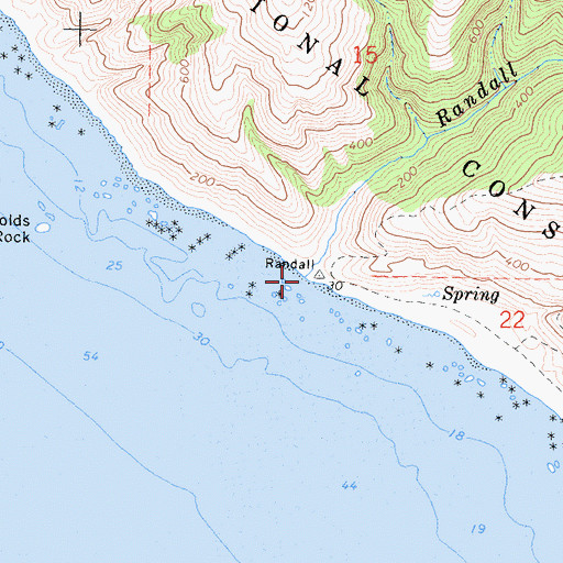 Topographic Map of Randall Creek, CA