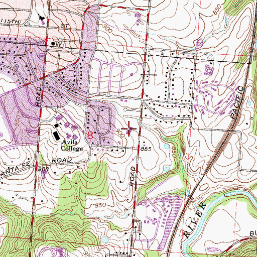 Topographic Map of Saint Thomas More School, MO