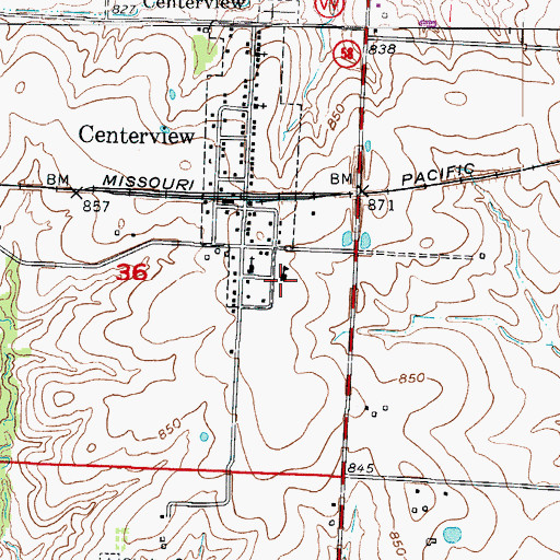 Topographic Map of Crest Ridge Elementary School, MO