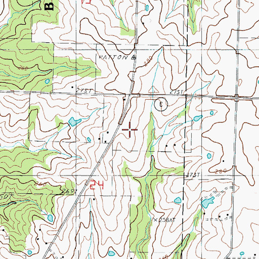 Topographic Map of Pattonsburg High School, MO
