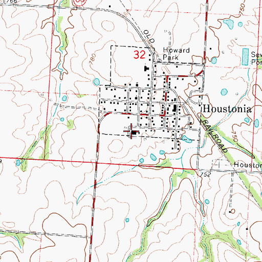 Topographic Map of Northwest Elementary School, MO