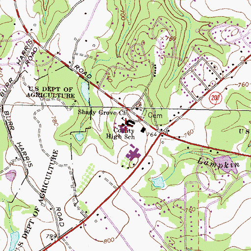 Topographic Map of Oconee County Middle School, GA