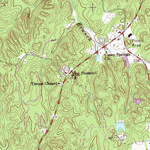 Topographic Map of Kanaanland Christian School, GA