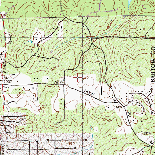 Topographic Map of Allatoona Elementary School, GA