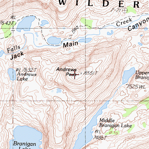 Topographic Map of Andrews Peak, CA
