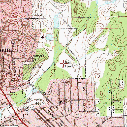 Topographic Map of Calhoun Elementary School, GA