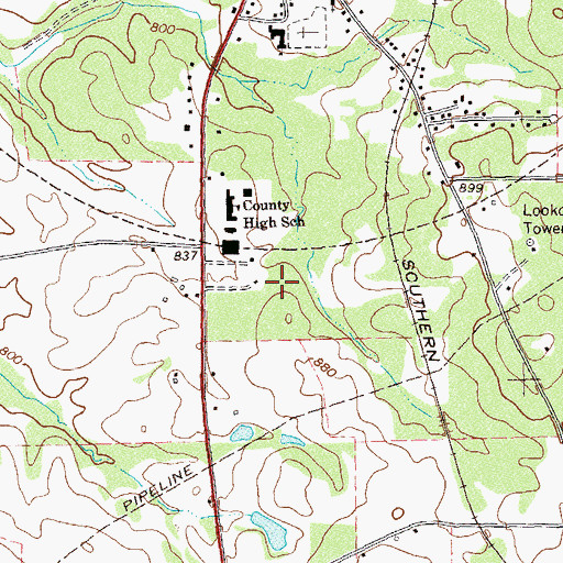 Topographic Map of Pike County Primary School, GA
