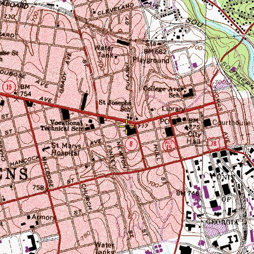 Topographic Map of Saint Joseph Catholic School, GA