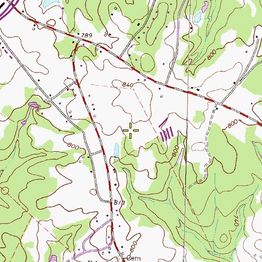 Topographic Map of Malcom Bridge Middle School, GA