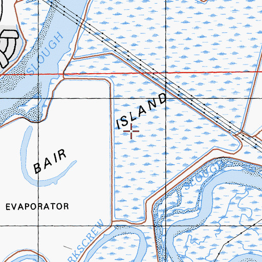 Topographic Map of Bair Island, CA