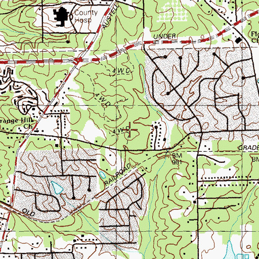 Topographic Map of Sanders Elementary School, GA