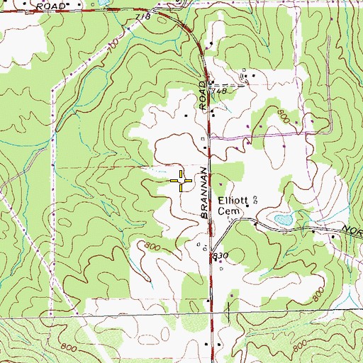 Topographic Map of Hickory Flat Elementary School, GA