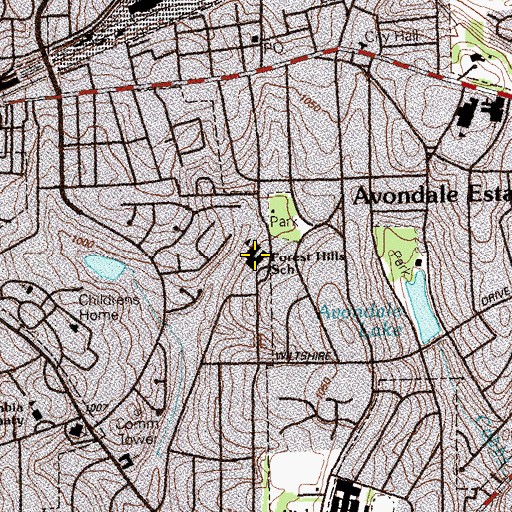 Topographic Map of Forrest Hills Elementary School, GA