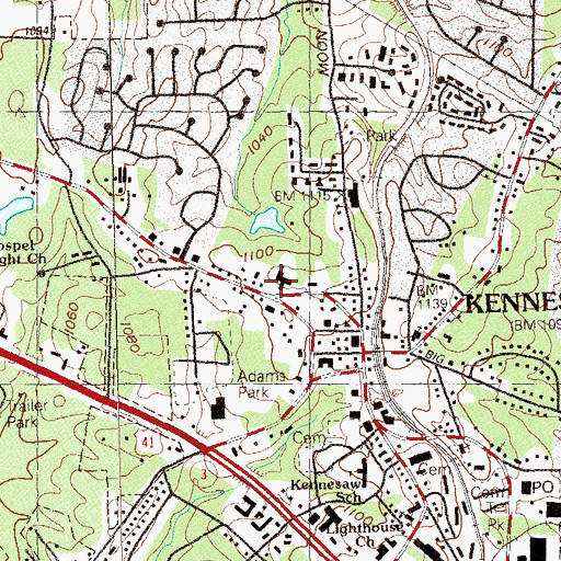 Topographic Map of First Baptist Christian School, GA