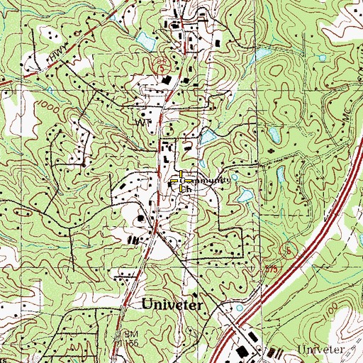 Topographic Map of Community Christian School, GA
