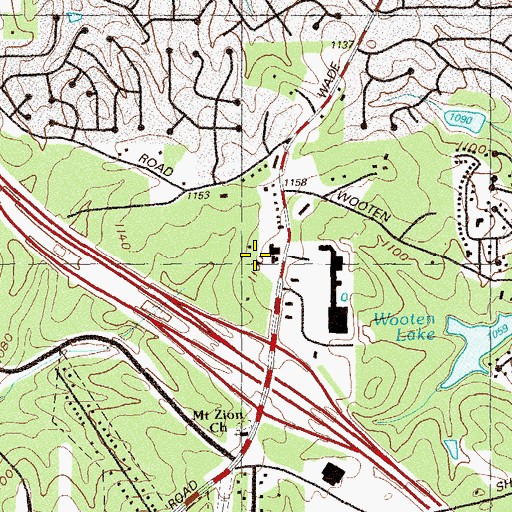 Topographic Map of Primrose School of Wade Green, GA