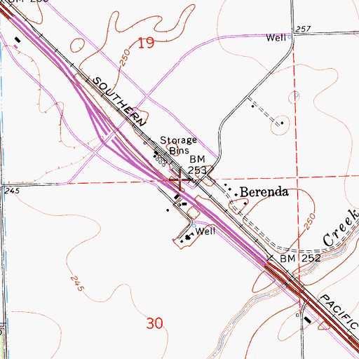 Topographic Map of Berenda, CA