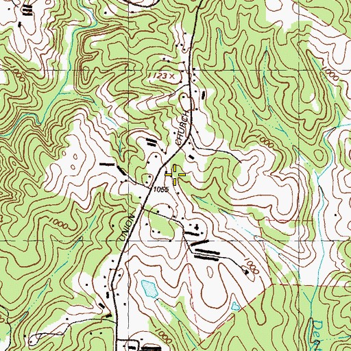 Topographic Map of Chestnut Mountain Elementary School, GA