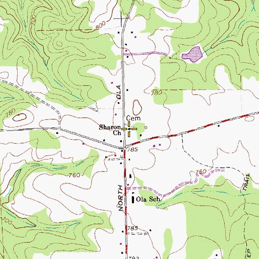 Topographic Map of Sharon School, GA