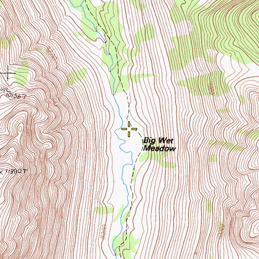 Topographic Map of Big Wet Meadow, CA