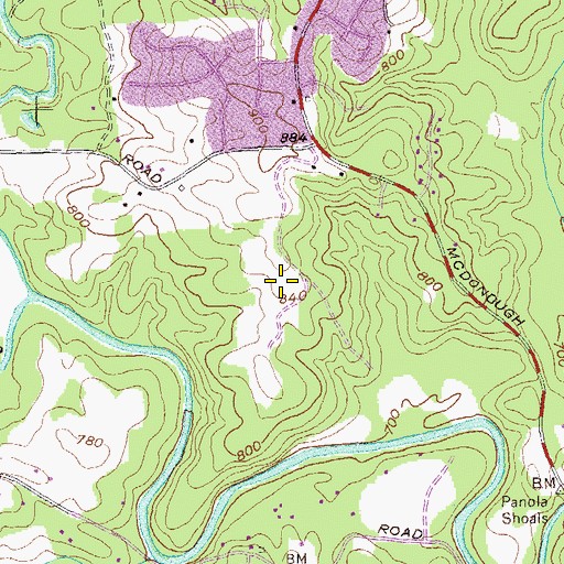 Topographic Map of Martin Luther King Jr High School, GA