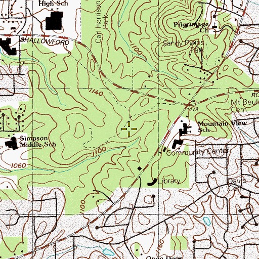 Topographic Map of Chattahoochee Technical College Mountain View, GA