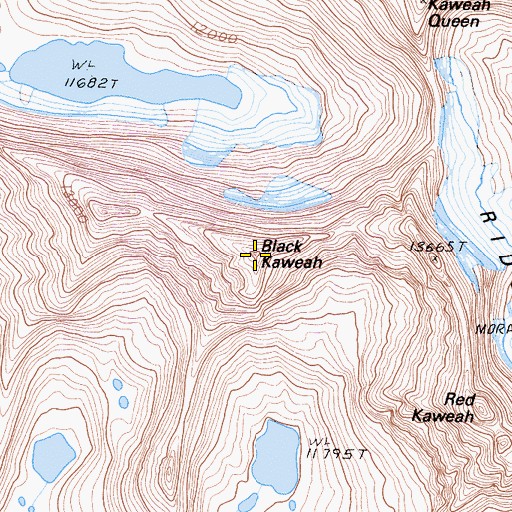 Topographic Map of Black Kaweah, CA
