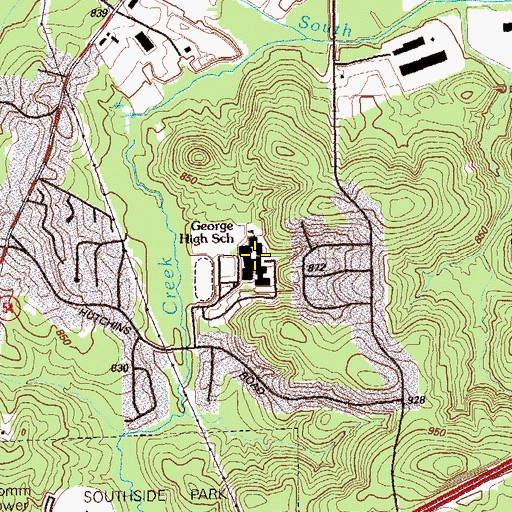 Topographic Map of South Atlanta School of Law and Social Justice, GA