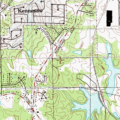 Topographic Map of Kennesaw Mountain High School, GA