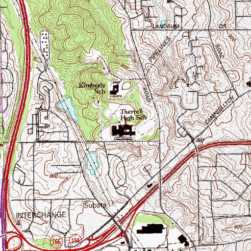 Topographic Map of D M Therrell School of Law, GA