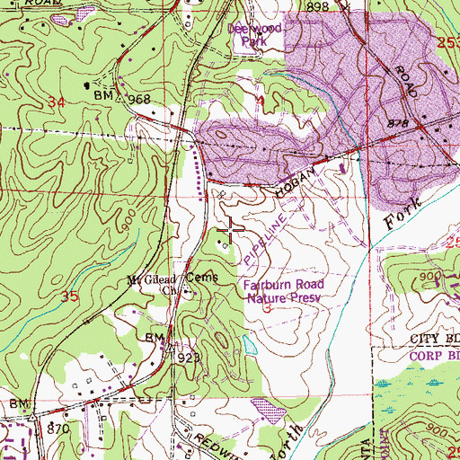 Topographic Map of Deerwood Academy, GA