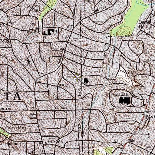 Topographic Map of Canterbury School, GA