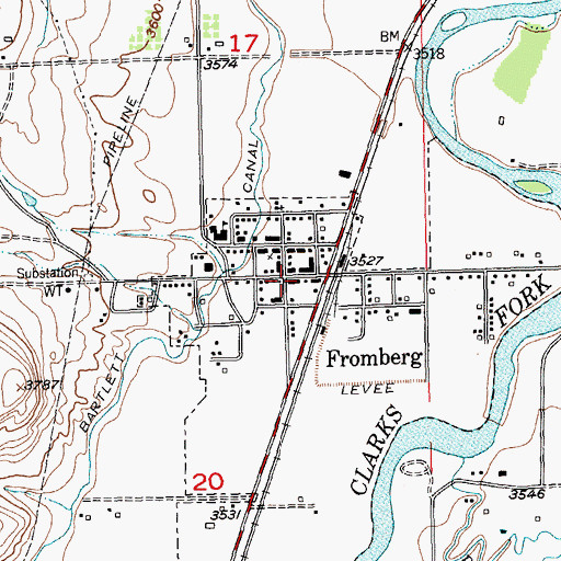 Topographic Map of Fromberg Volunteer Fire Department - Fromberg Fire District 3, MT