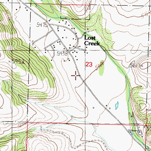 Topographic Map of Lost Creek Antelope Gulch Volunteer Fire Department, MT