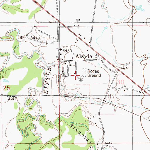 Topographic Map of Alzada Volunteer Fire Control, MT